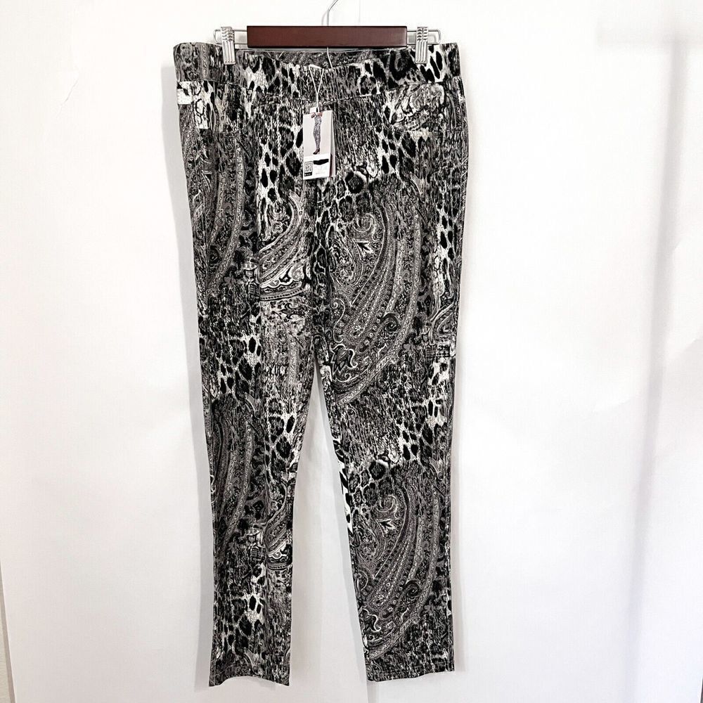 Simply Noelle Women's Pull On Pants Snake Skin Size L/XL Gray Skinny